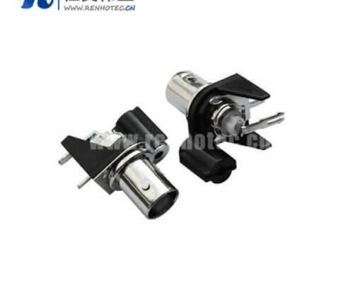 bnc母头黑色塑料外壳弯式50欧姆pcb板同轴接插件