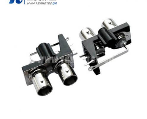 bnc射频同轴接插件pcb弯式绝缘母头