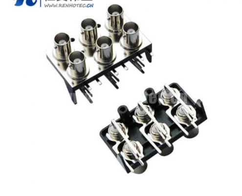 BNC弯式母头接pcb接插件射频同轴锌合金