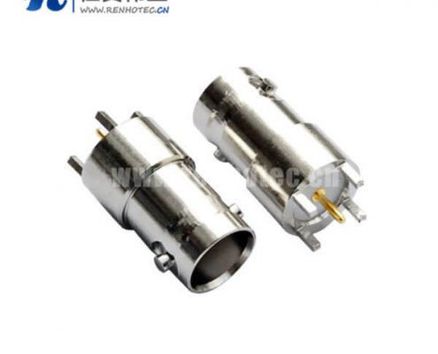 BNC接插件5引脚直式射频同轴PCB板端