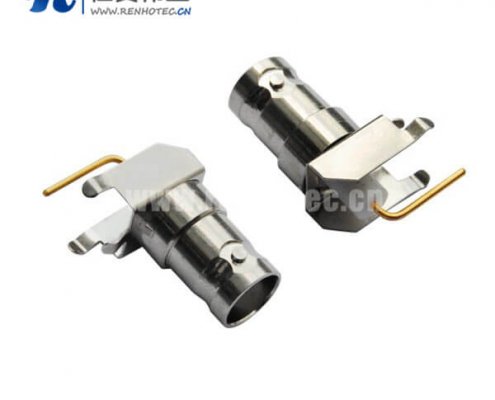 bnc射频同轴接插件弯式母头PCB板端