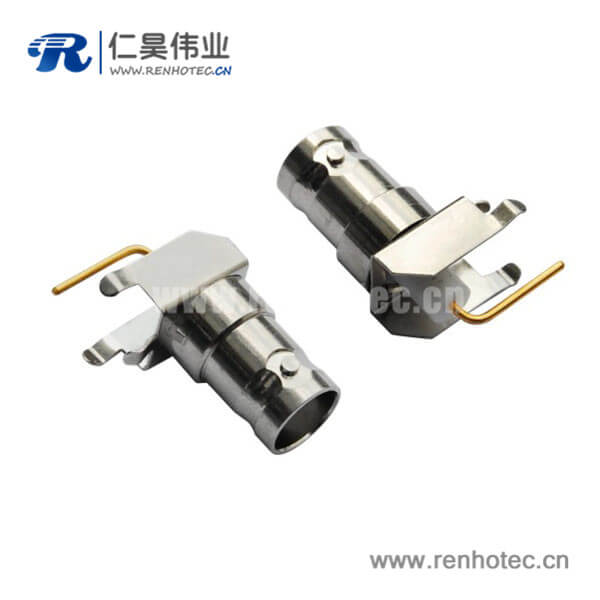 bnc射频同轴接插件弯式母头PCB板端