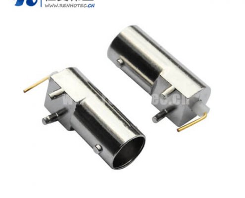 bnc接插件90度射频同轴 母头锌合金PCB插座板