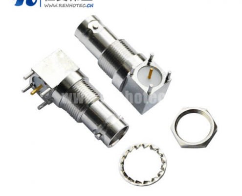 bnc同轴电缆接插件 75欧姆方形5引脚弯式母头 PCB板