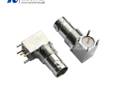 BNC方头5引脚锌合金弯式同轴射频接插件PCB