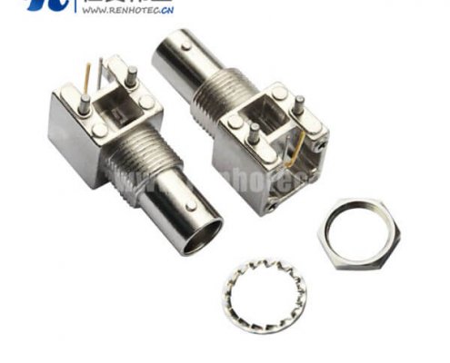 bnc型射频同轴接插件 弯式锌合金母头PCB板