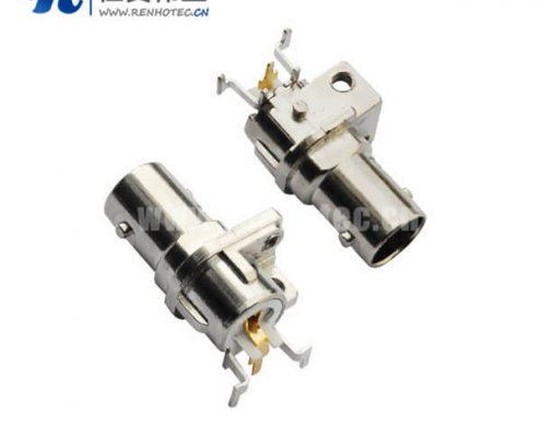 BNC射频同轴pcb板接插件弯式母头