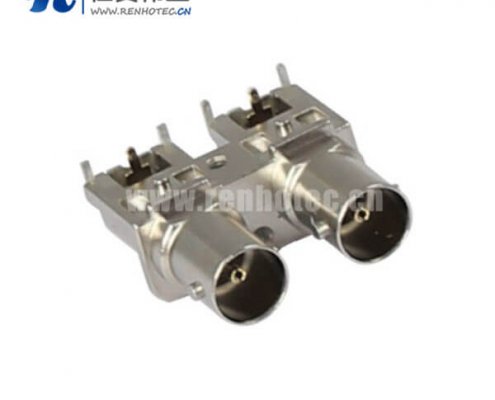 BNC母头弯式射频同轴接插件接PCB板端