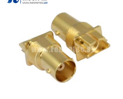 BNC射频同轴接插件直式母头镀金PCB贴板
