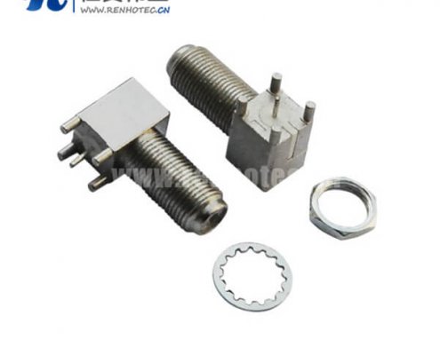 F型接插件pcb板端母头射频同轴接插件