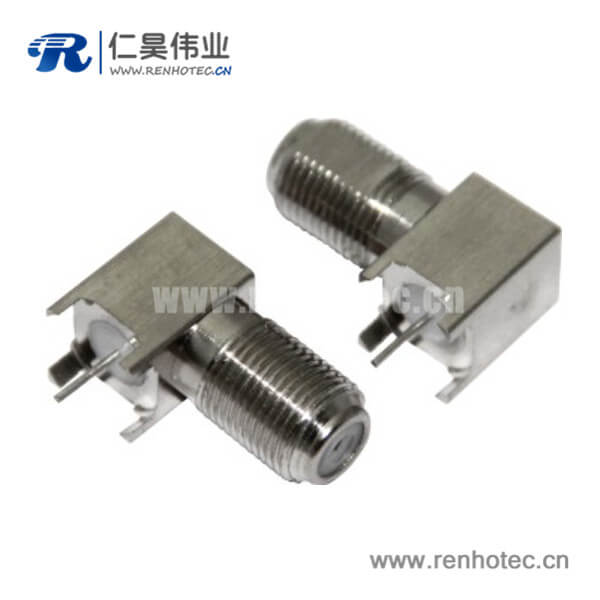 f型接插件母头pcb 板接插件射频同轴弯式