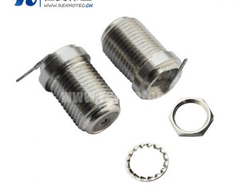 f射频同轴接插件弯式穿墙式面板安装母头