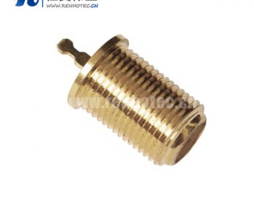 f头接插件镀金射频同轴直式穿墙母头面板安装