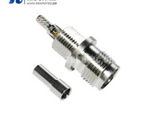 tnc直式穿墙式压接母头同轴接插件面板安装