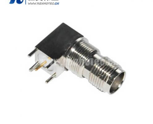 tnc弯式穿墙式方头5引脚PCB板端母头接插件