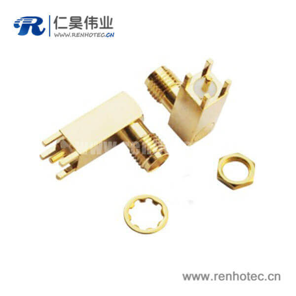 RHT-612-0002 sma接插件PCB板端弯式镀金母头