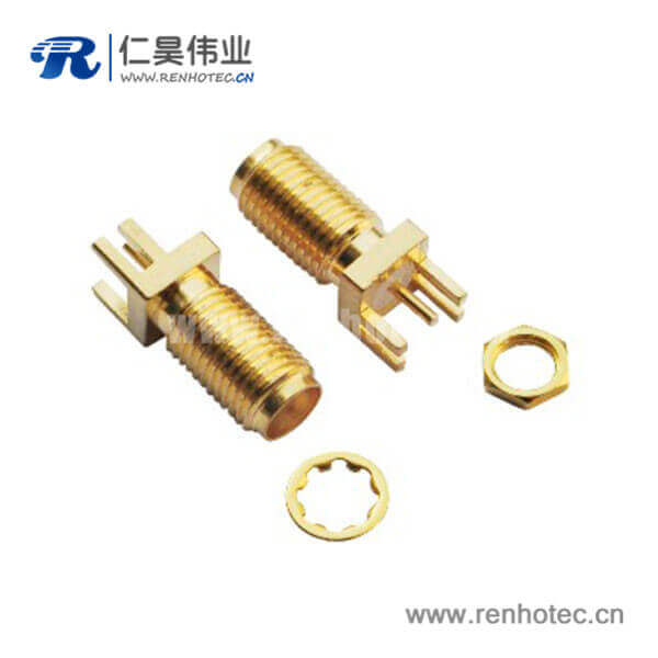 RHT-612-0006 sma同轴接插件镀金直式母头边缘卡板