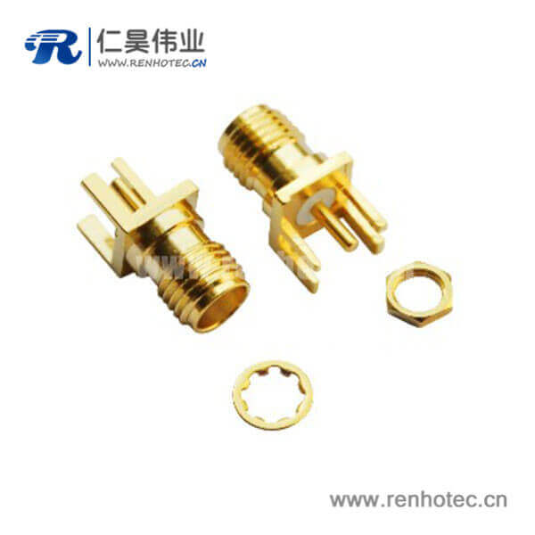 RHT-612-0007 sma射频同轴接插件边缘卡板直式镀金母头