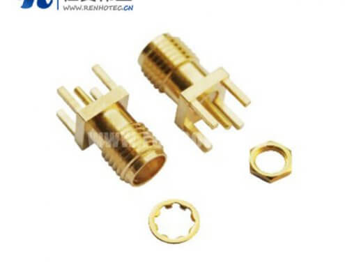 sma射频同轴接插件母头pcb直插板端