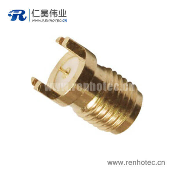 RHT-612-0012 sma接插件连接直式母头镀金PCB边缘卡板
