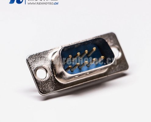 d-sub 9针(公)直式冲针接线焊接蓝胶