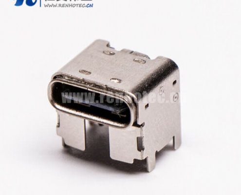 type c弯头母头单排垫高型SMT接板插板