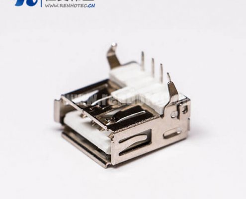 直角弯头usb2.0母头type a插孔白色胶芯