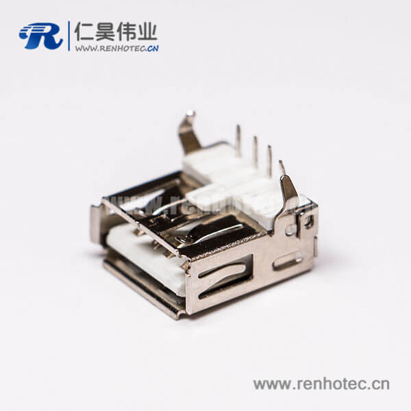 10 直角弯头usb2.0母头type a插孔白色胶芯