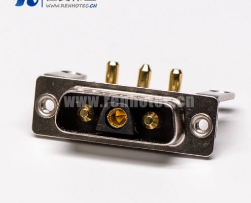 DB型大电流接插件3V3公座90°焊板 20A支架铆锁接PCB板