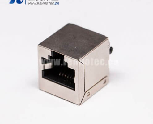 网络接口rj45母头180度单口带屏蔽