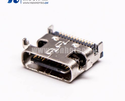 usb type c母头弯式SMT接PCB板接插件