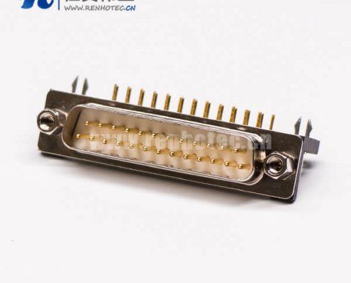 db25接口公头弯式塑料支架铆锁插孔接PCB板