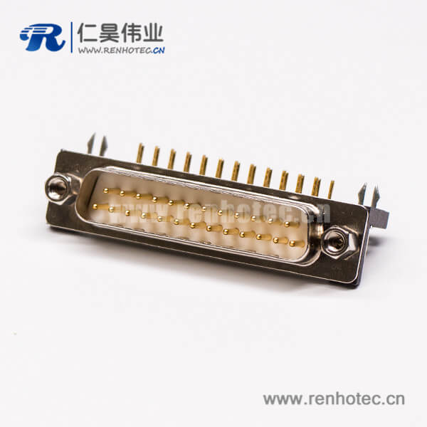 61 db25接口公头弯式塑料支架铆锁插孔接PCB板