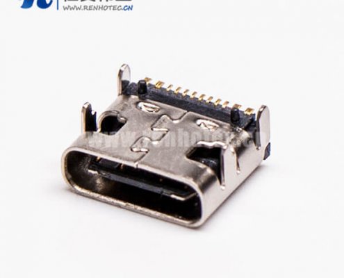 type c 接插件usb3.0母头弯式单排SMT接板