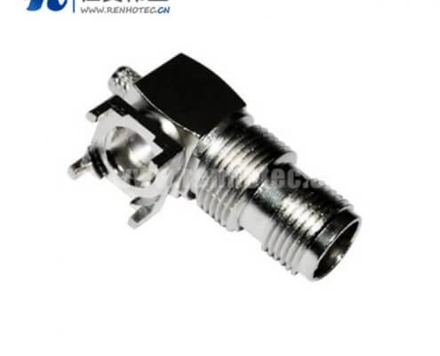 tnc穿墙式弯式母头pcb板端射频同轴接插件