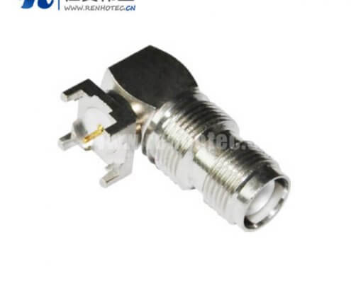 tnc型射频接插件弯式方形5引脚穿墙式pcb板