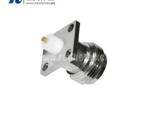 n型接插件插座直式4孔法兰盘面板安装