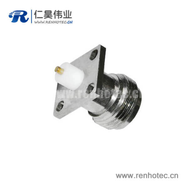 n型接插件插座直式4孔法兰盘面板安装