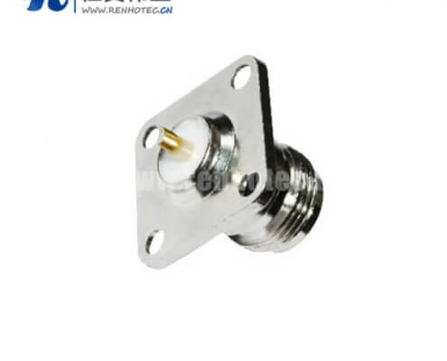 n头母头射频同轴接插件直式法兰盘4孔面板安装