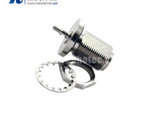 n头穿墙式母头接插件低损耗射频同轴电缆RG174_316