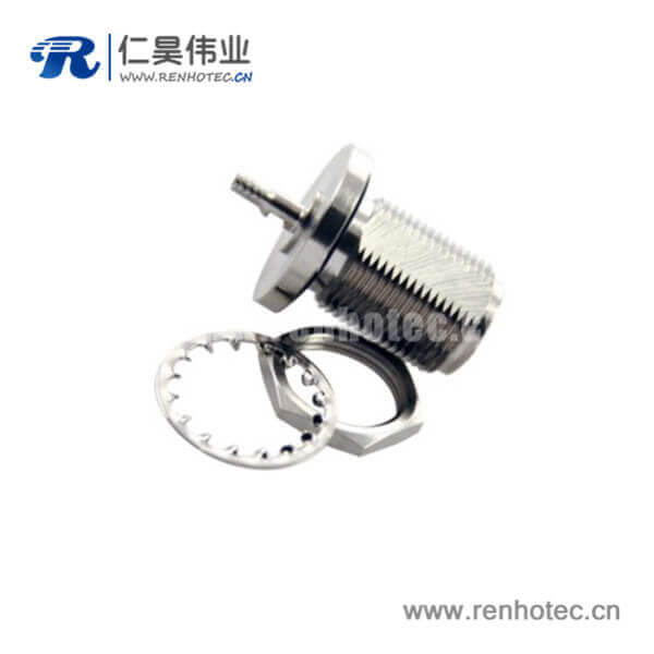 n头穿墙式母头接插件低损耗射频同轴电缆RG174_316