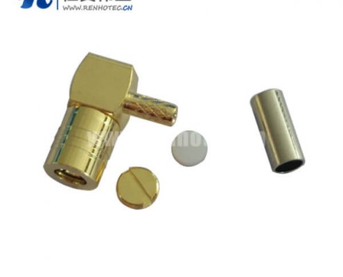 弯式压接SMB优质射频同轴接插件公头电缆RG174