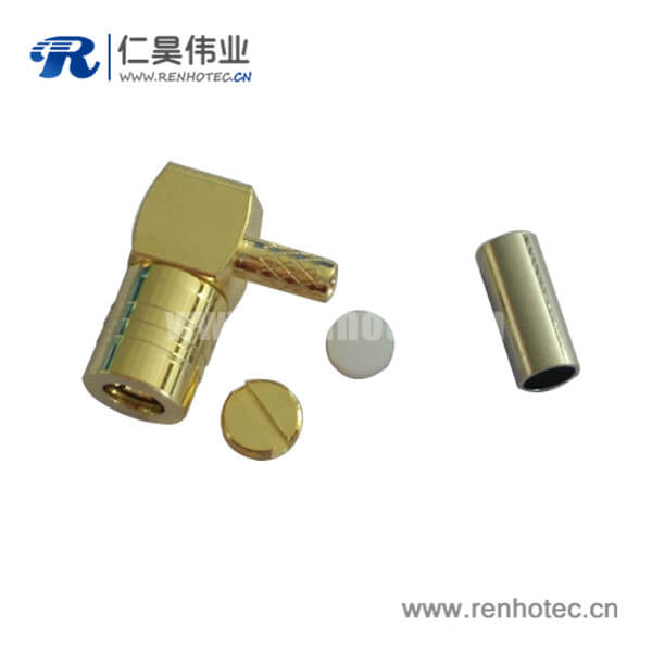 DOSIN-807-0020 弯式压接SMB优质射频同轴接插件公头电缆RG174