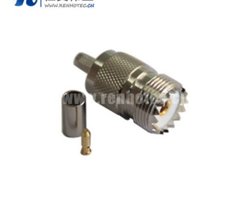 uhf直式母头压接式接插件同轴线缆LMR195