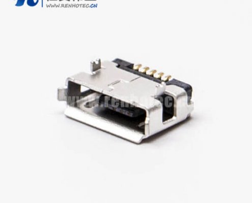 手机micro usb接口母头5针SMT B型四脚DIP 7.15