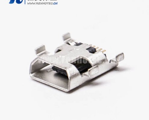 micro接口 usb母座5针SMT沉板H1.60 B型四脚DIP7.15