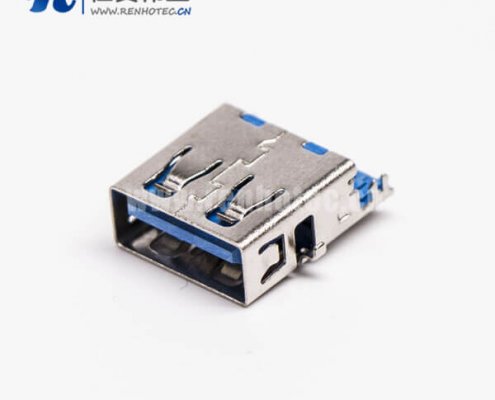 沉板式usb3.0 a型母座弯式SMT沉板四脚贴板