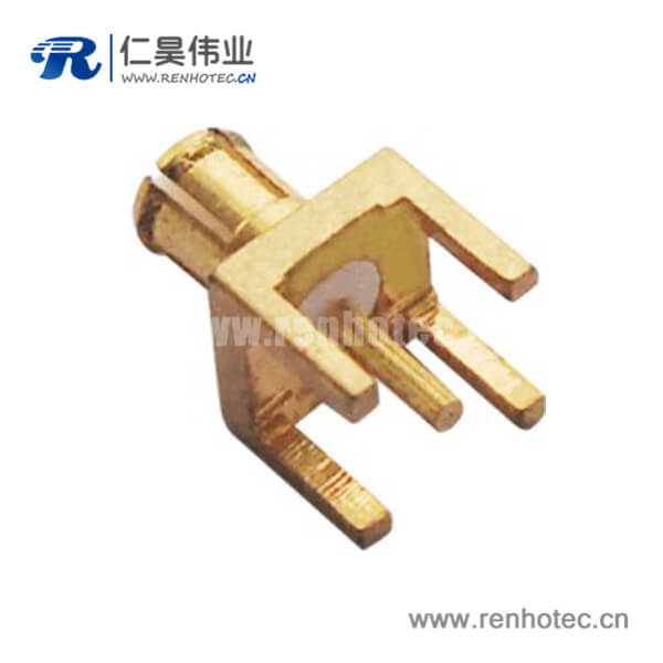 RHT-617-0001 mcx接插件公头镀金直插式PCB板端接头