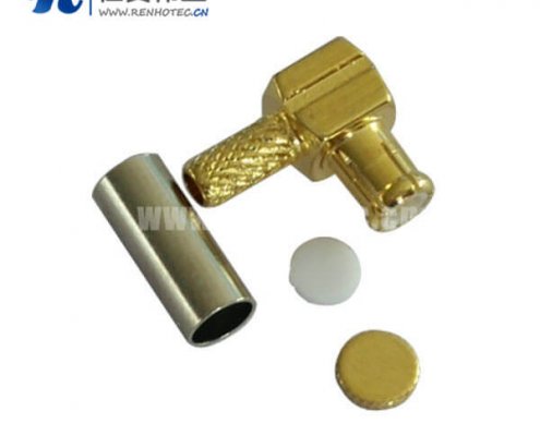 压接式公头mcx射频同轴接插件接rf连接线RG316弯头