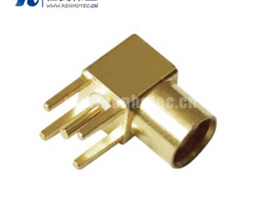 弯式镀金母头mcx面板安装射频接头